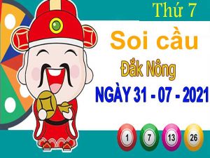 Thống kê XSDNO ngày 31/7/2021 đài Đắk Nông thứ 7 hôm nay chính xác nhất